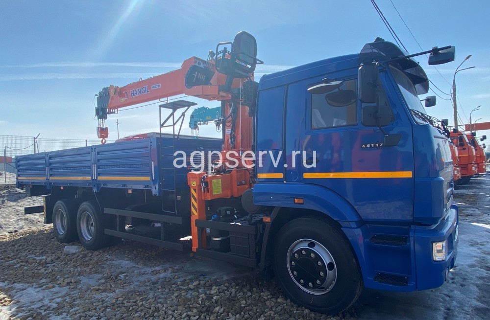 Автомобиль бортовой 438210 на шасси Камаз 65117-3010-48 с КМУ HANGIL HGC756