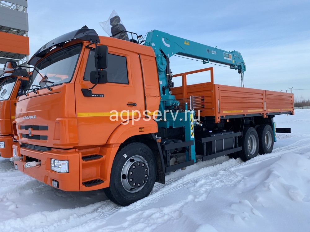 Автомобиль бортовой 438230 на шасси Камаз  65115-3094-48 с КМУ HYUNDAI HLC-8016