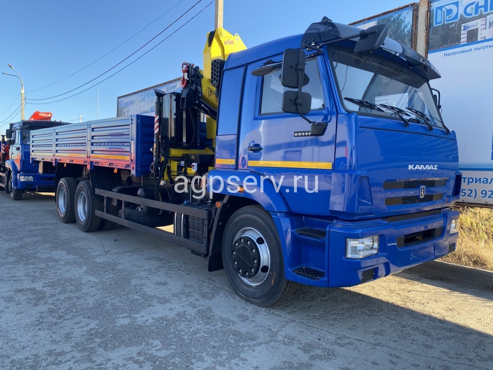 Автомобиль бортовой 438210 на шасси Камаз 65117-23010-50 с КМУ Hyva Crane HВ 150 E2
