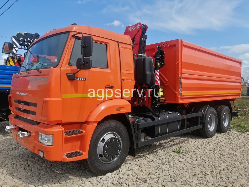 Автомобиль самосвал 438234 на шасси КАМАЗ 65115-3094-48 с КМУ FASSI 155